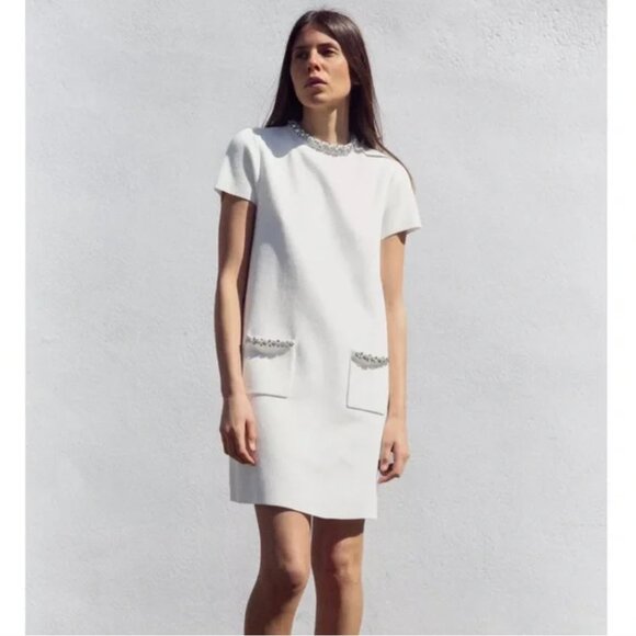 ZARA JEWEL MINI KNIT DRESS NWT - Picture 1 of 8